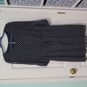 Polka-dot Dress-size 14- Navy/wht